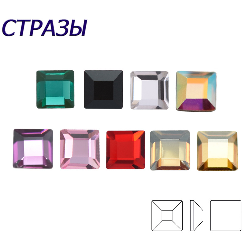 Hotfix Rhinestone Sheet - Flat Top Square 20pcs 4mm Non