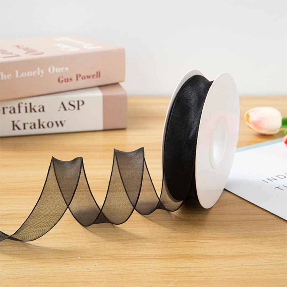 1 Inch Black Organza Ribbon Wi - Organza Ribbon Spool review and price