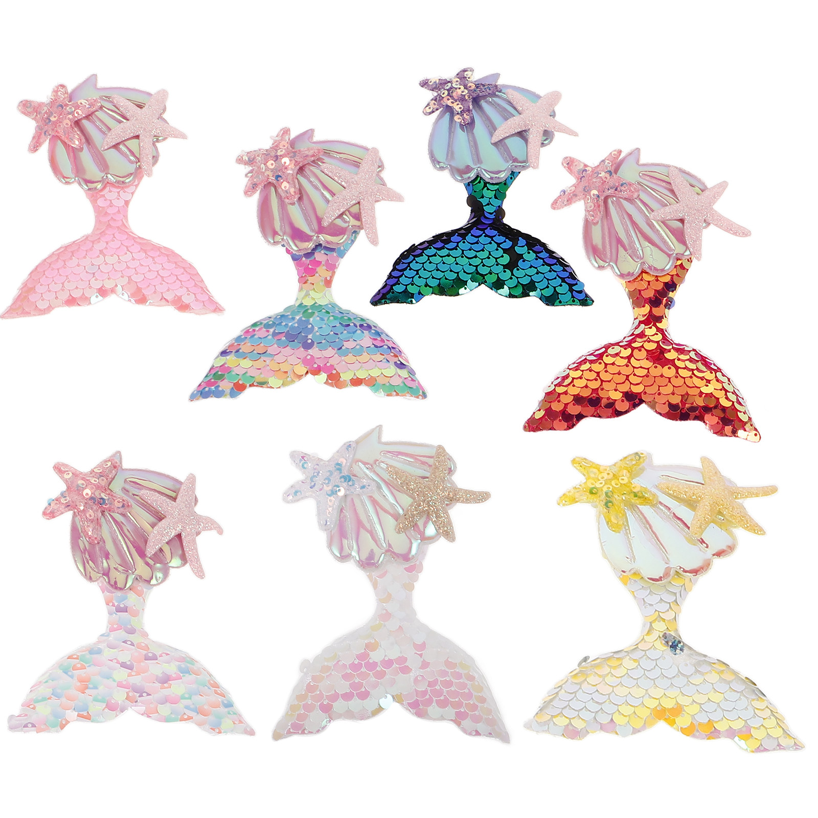 7Pcs Mermaid Fabric Patches fo - Embellishment Crafts review and price