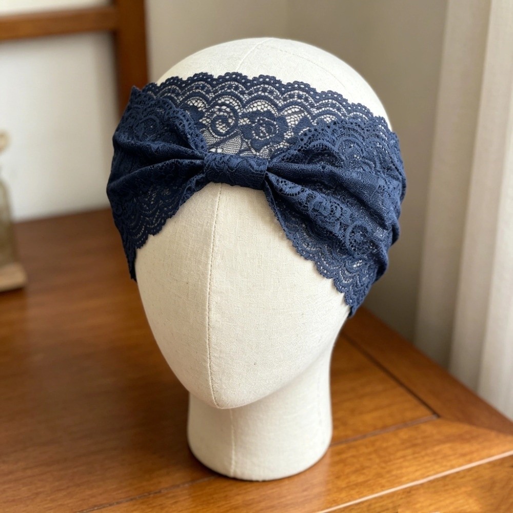 Stylish Soft Solid Color Headb - Elastic Lace Trim review and price