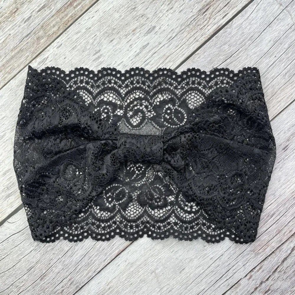 Stylish Soft Solid Color Headb - Elastic Lace Trim review and price